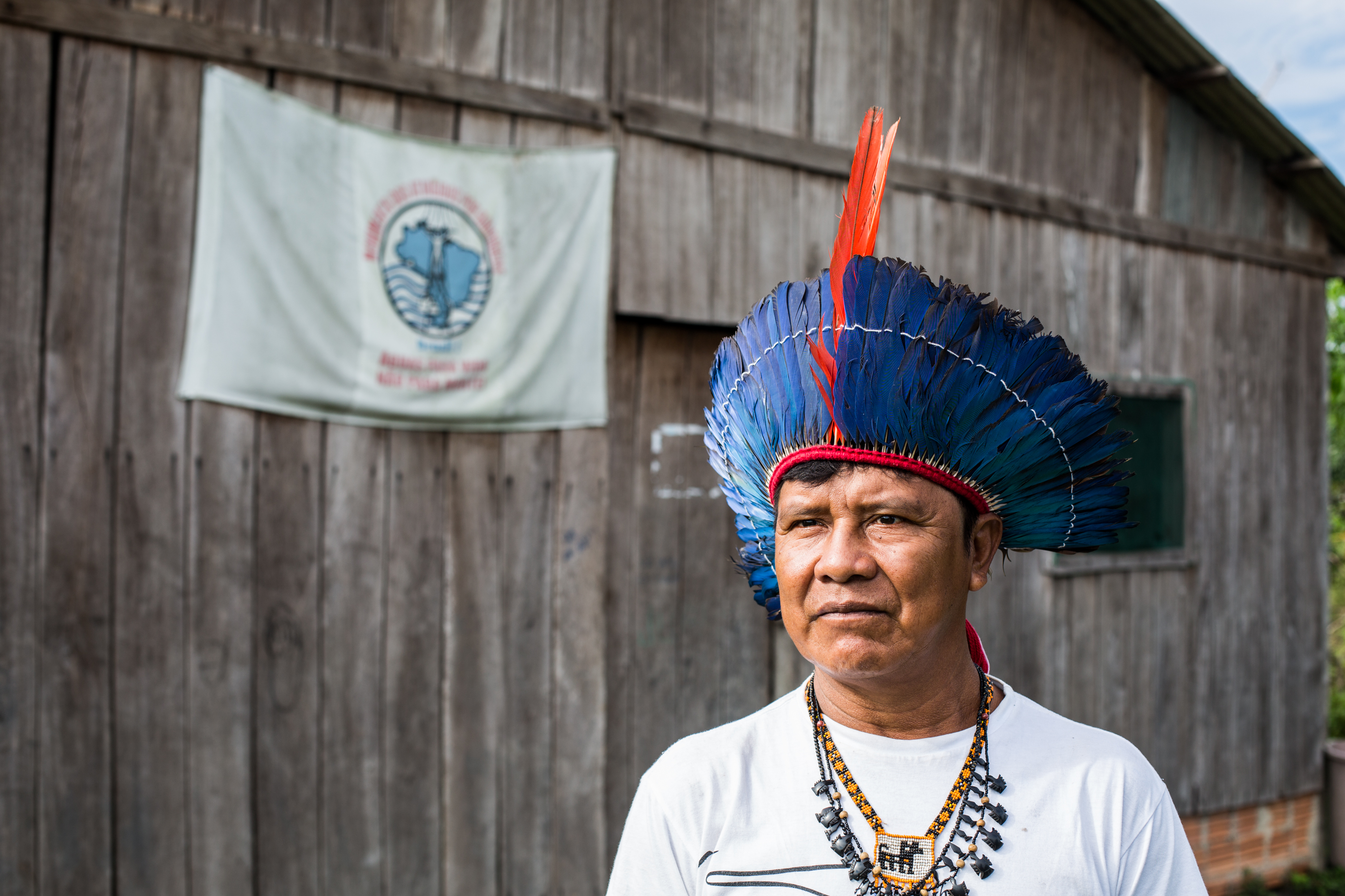 Juarez, en av Mundurukus stridbara hövdingar, som tagit kampen för rätten till sina traditionella markområden.