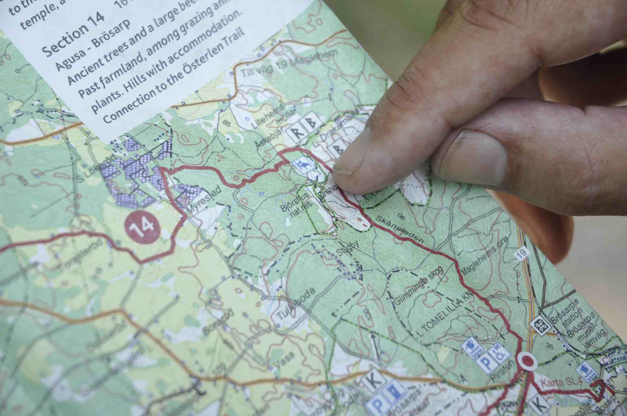 Följ med på kartan när du vandrar. 