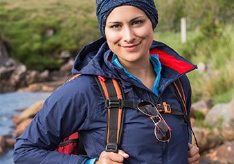 Pretty brunette on a hike
