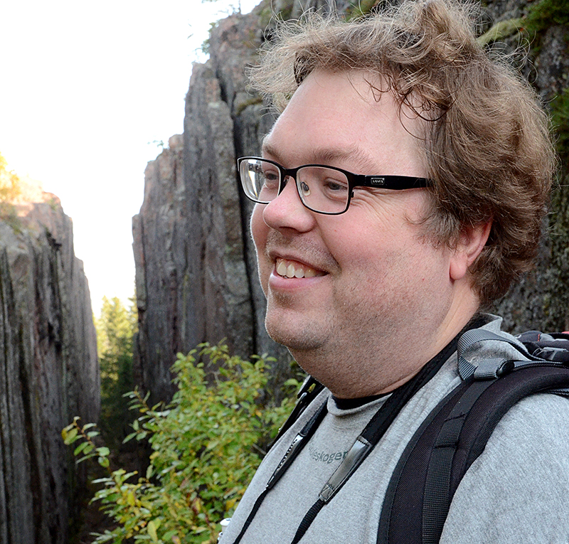 Patrik Bylund i Slåttdalsskrevan. Foto: Mats Hellmark