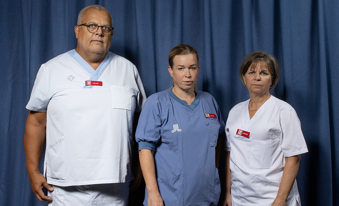 Jonas Holm, Elin Karlsson och Karin Filipsson, Sjukhusläkarna.