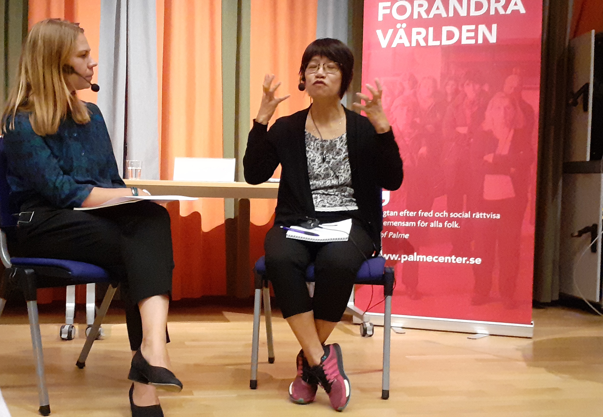 Anna Sundström, generalsekreterare för Olof Palmes internationella center samtalade med Elizabeth Tang på onsdagen.