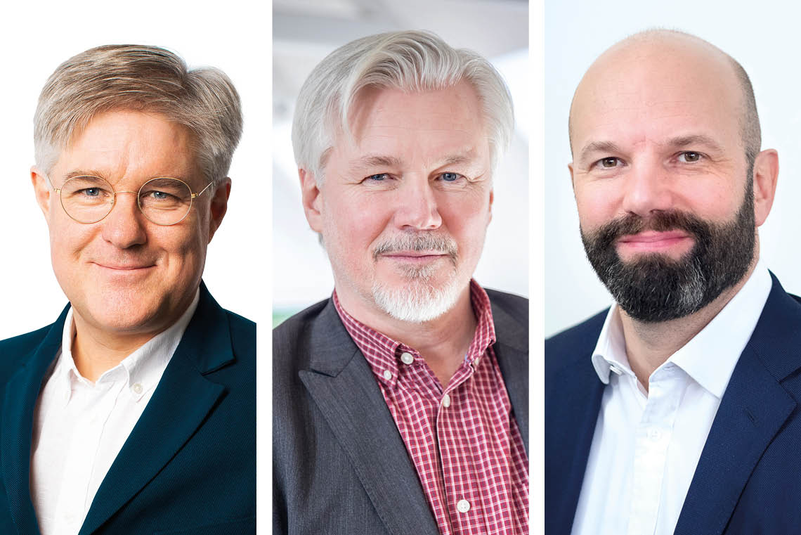 Martin Wåstfelt, PTK, Torbjörn Johansson LO och Martin Dahl Svenskt Näringsliv