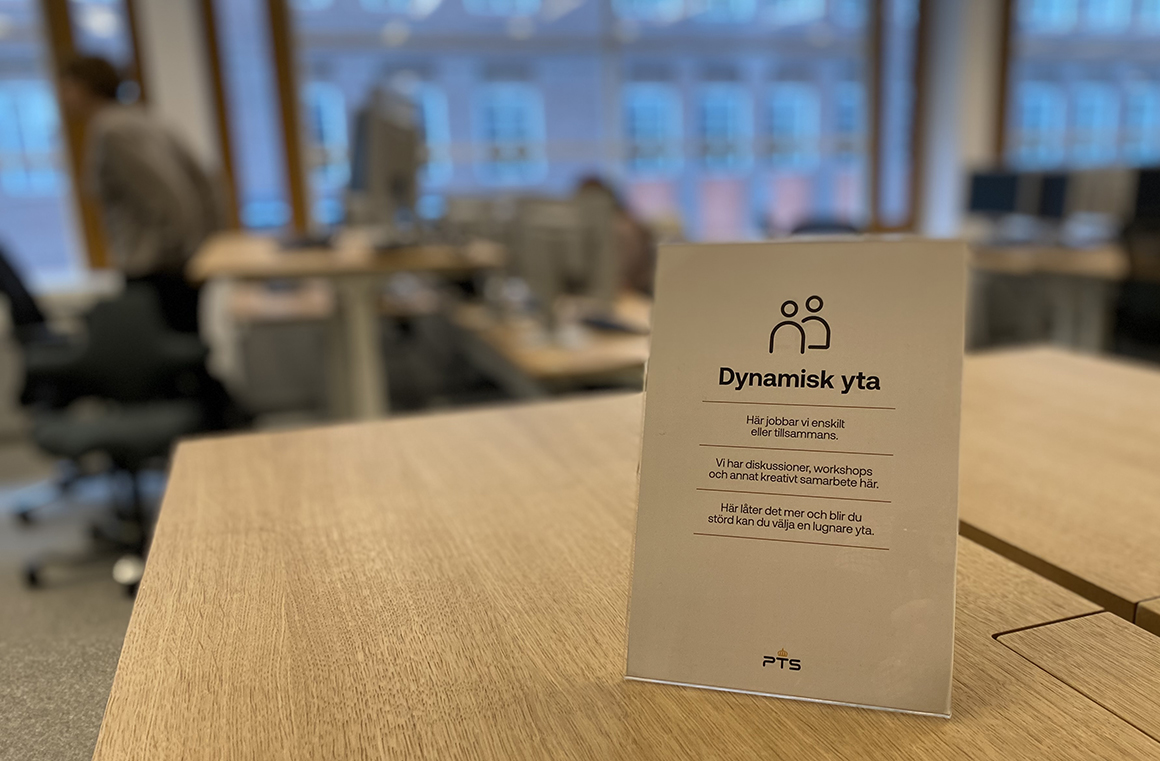 Dynamisk yta, lung yta och tyst yta är tre olika typer av arbetsmiljöer på Post- och telestyrelsens nya Stockholmskontor. Foto: Stefan Karlsson