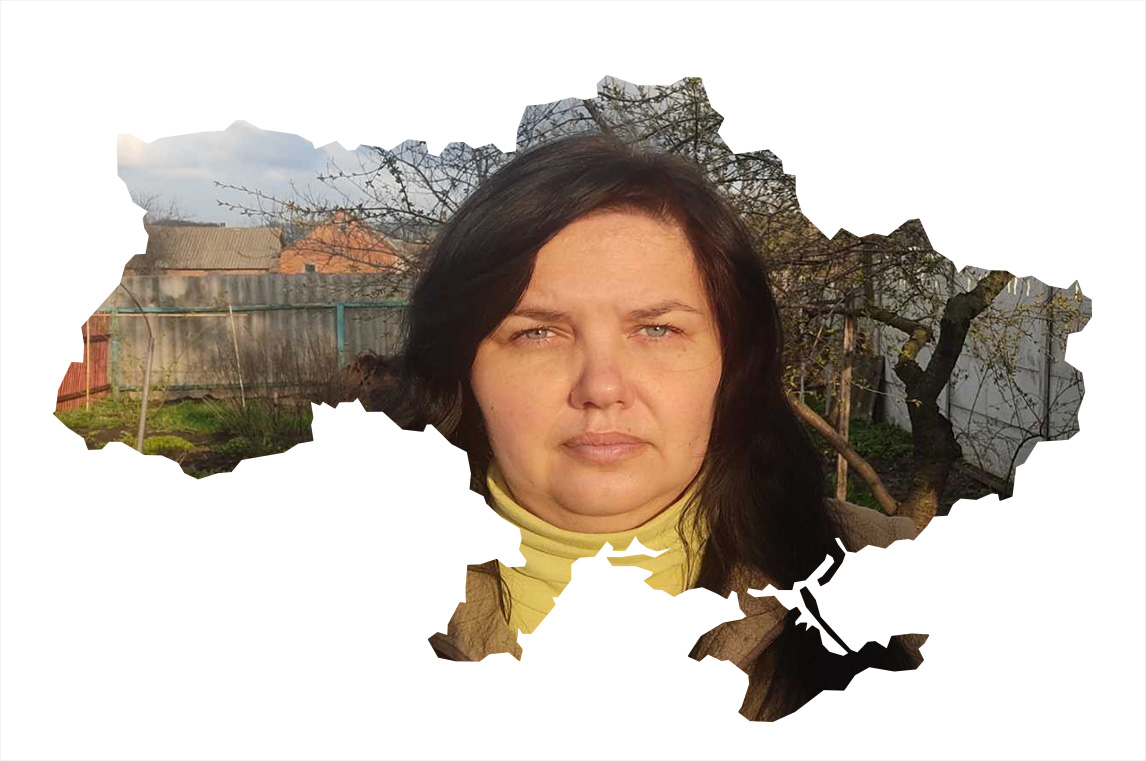 Alla Sobol i en by utanför Charkiv