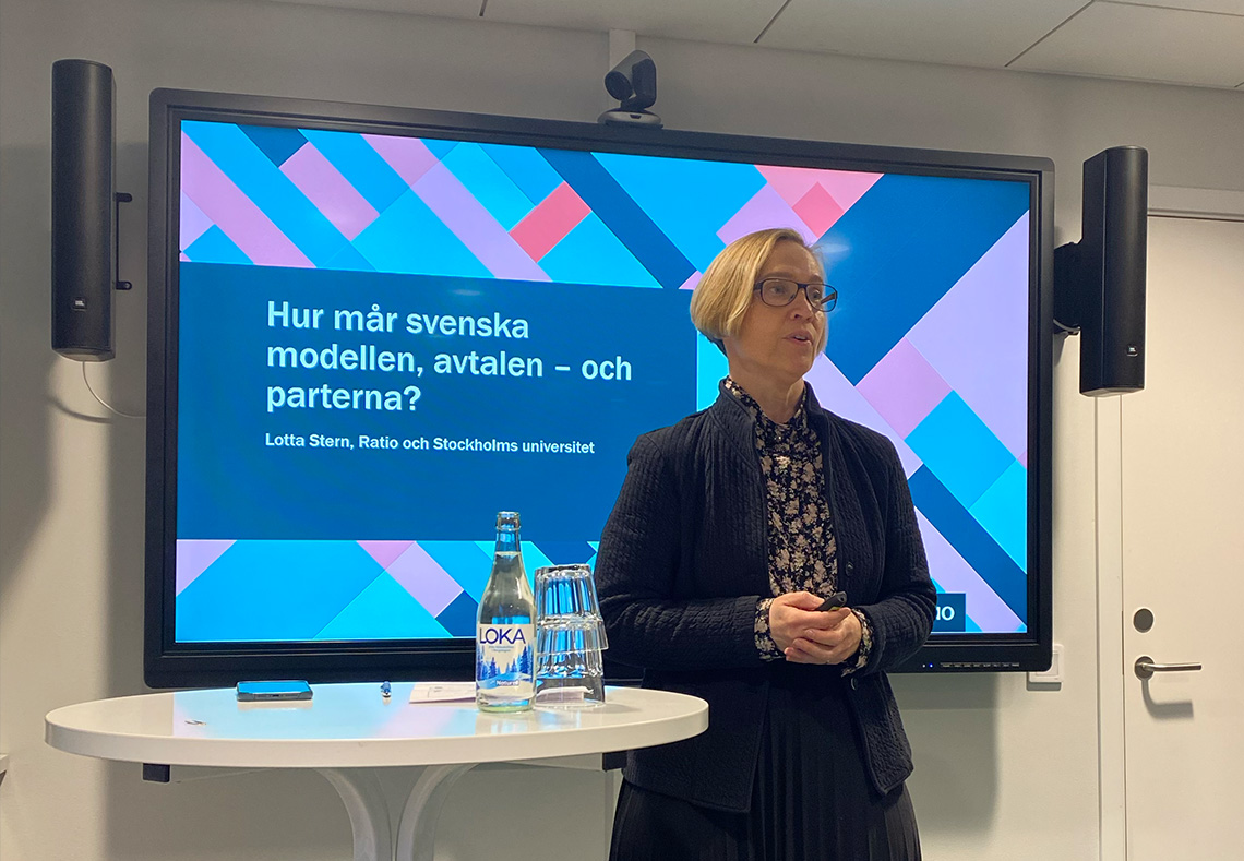 Lotta Stern, sociologiprofessor och vd på Ratio, talade om den svenska modellens existensberättigande.