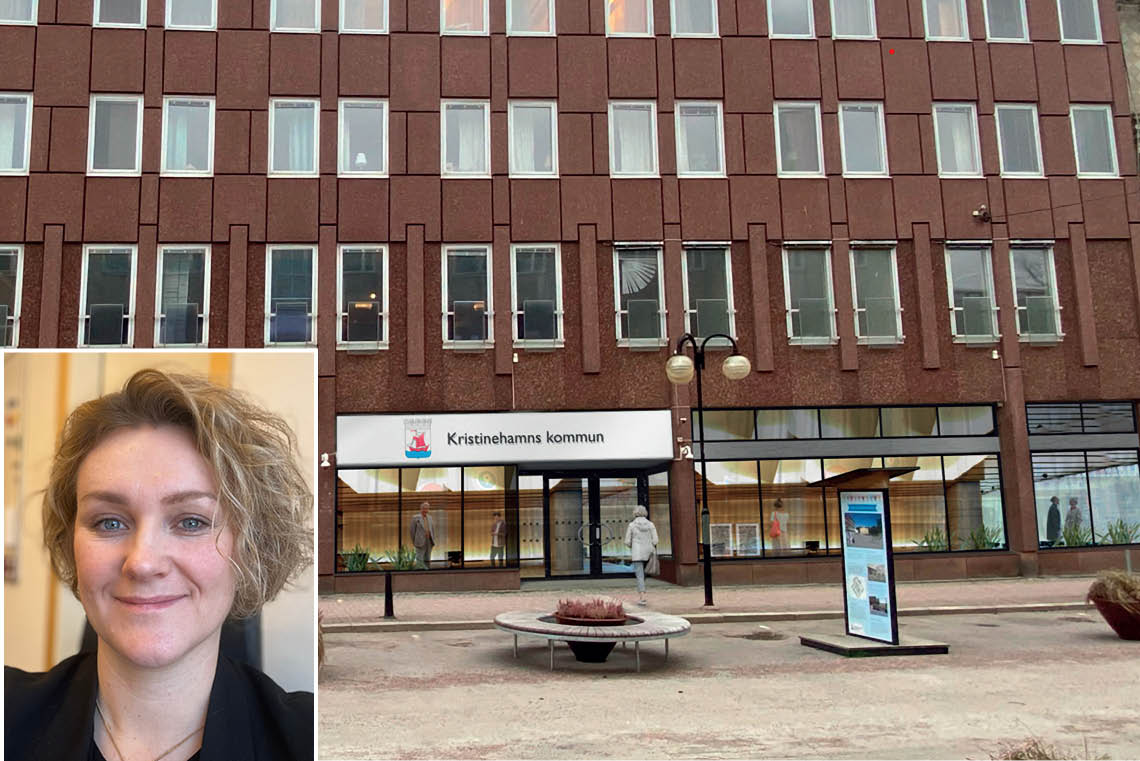 Brun 70-tals tegelbyggnad som är kommunhuset i Kristinehams kommun.