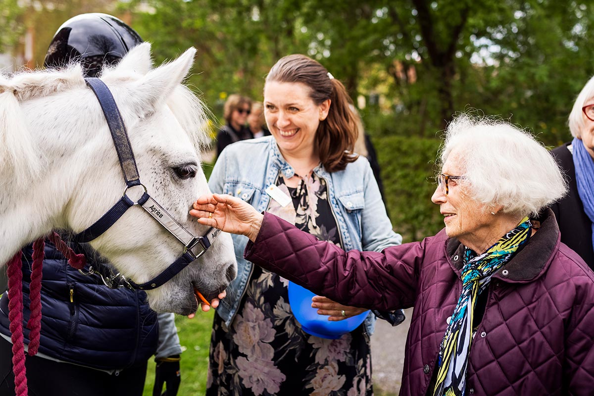 Teresia Wellander och Zorka Aksentijevic med en häst