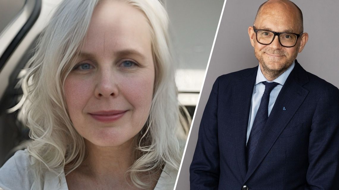 Tea Sahlberg och arbetsmarknadsminister Johan Britz (L).