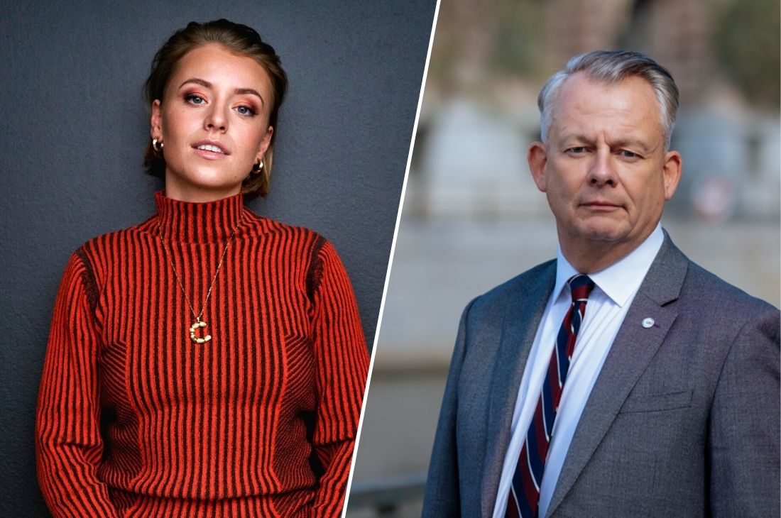 Två porträttbilder på Clara Henry och Göran Arrius.