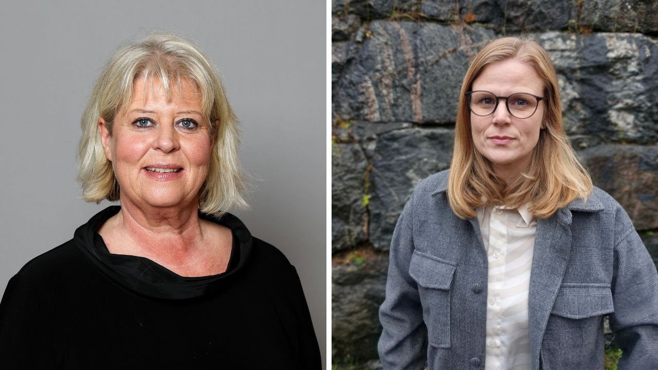 Porträttbild på Camilla Waltersson Grönvall och Sara Lasell, ordförande för Akademikerförbundet SSR:s lokalförening i Gävle.