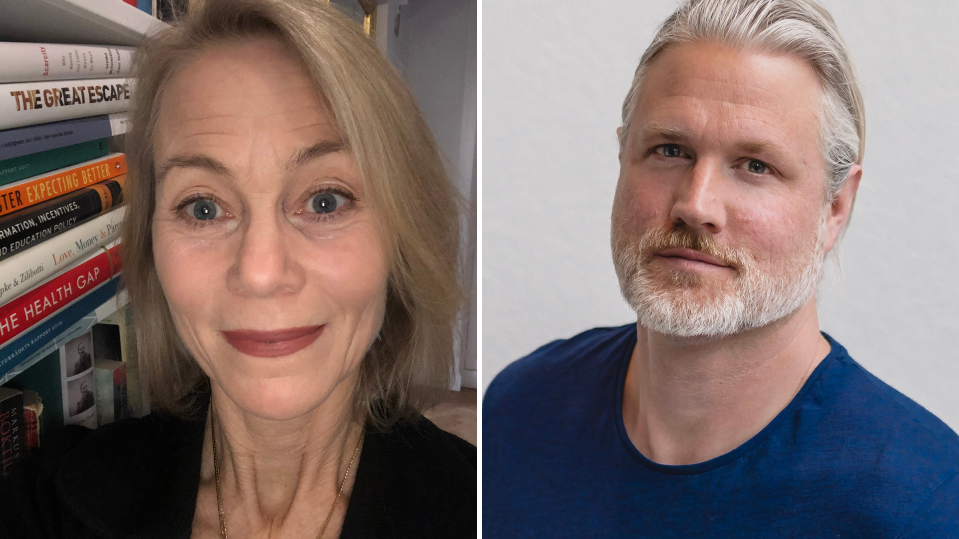 Porträttbilder på Anna Sjögren och Fredrik Zimmerman.