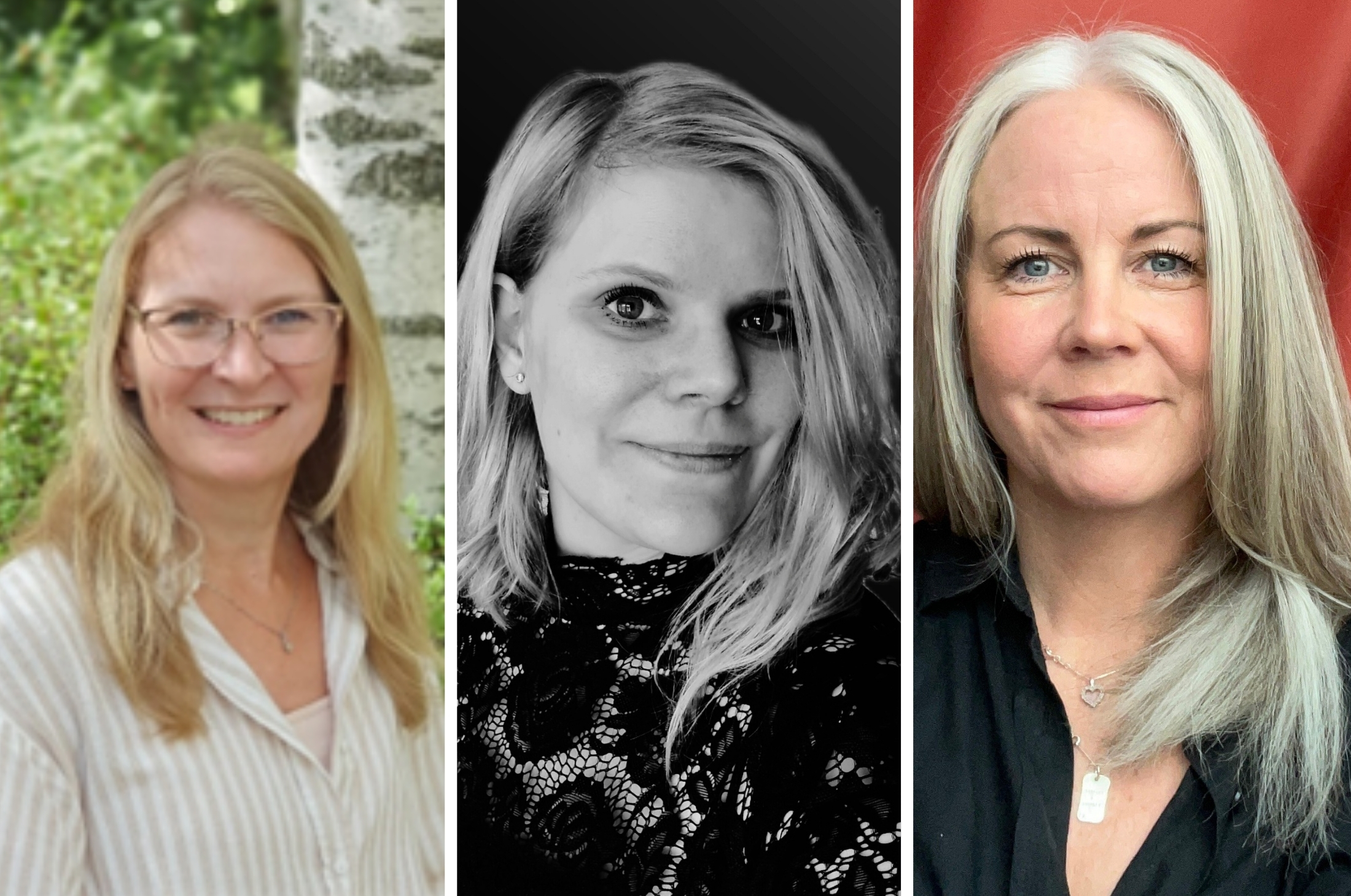 Porträtt på Stina Hellberg, Lisa Gregorsson och Hanna Unander