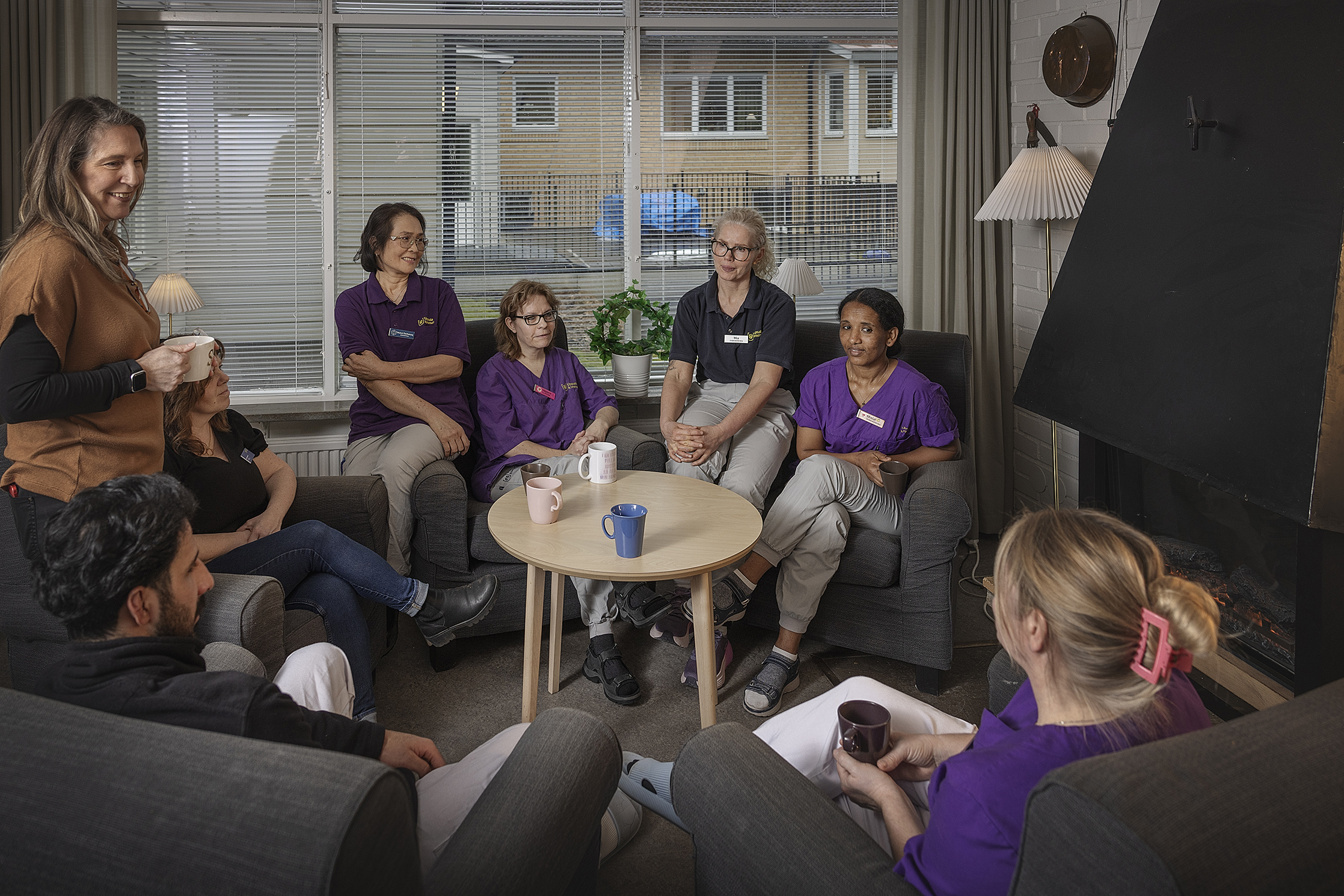 Personal på äldreboendet Björklingegården.