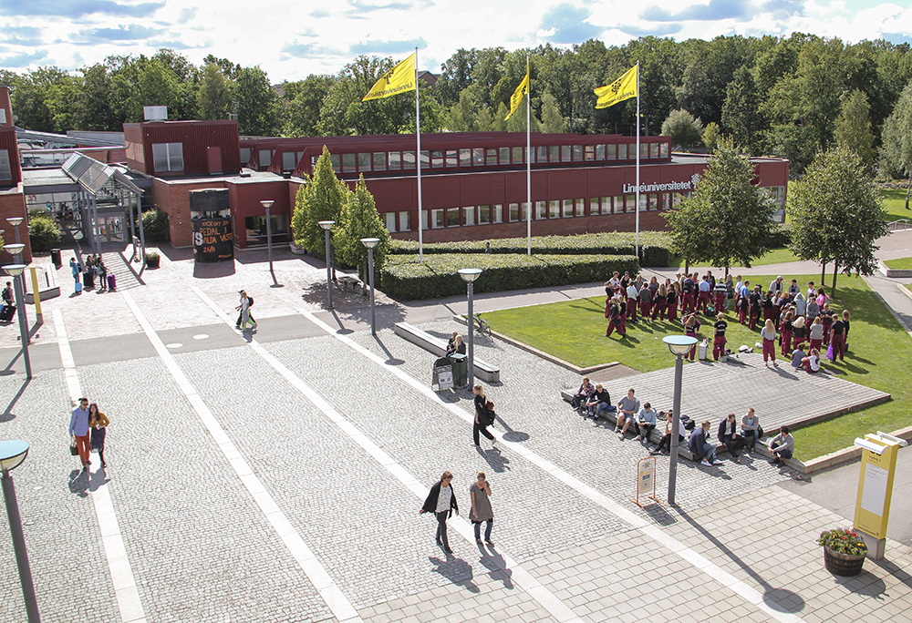 Bild ovanifrån över Linnéuniversitetets campusområde.