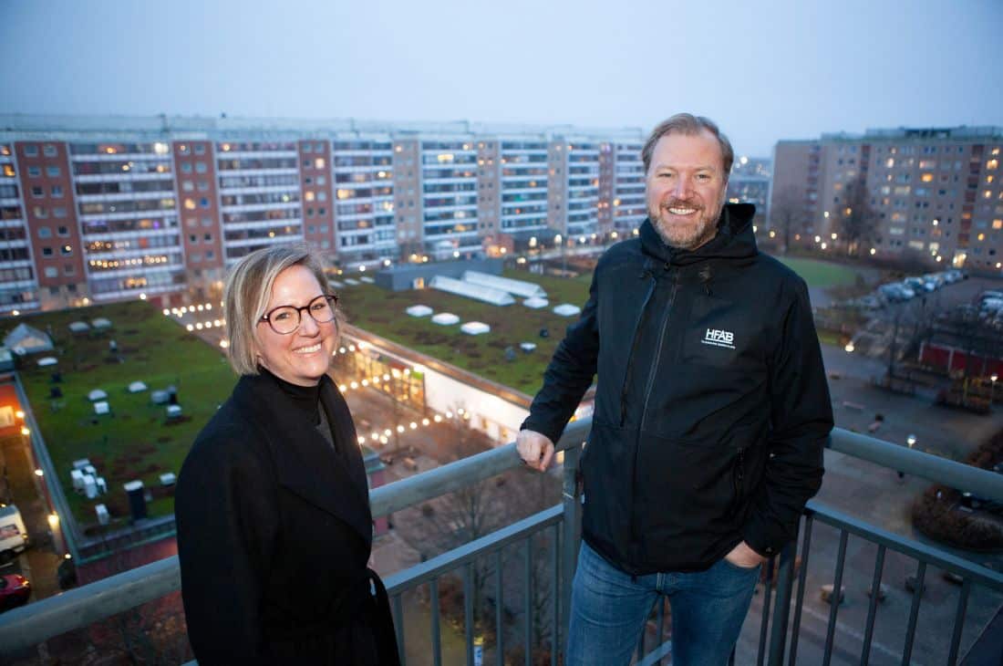Therese Wallgren, trygghetsstrateg på Halmstad kommun, och Johan Björnqvist, urban utvecklare på fastighetsbolaget HFAB.