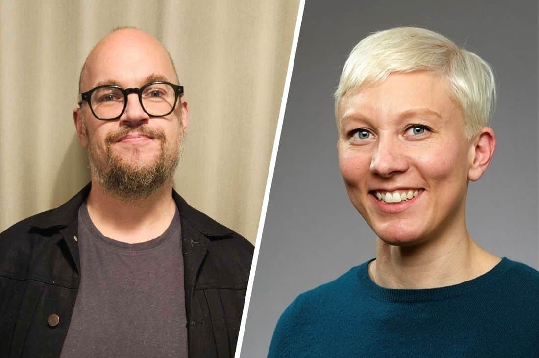 Porträttbilder på Magnus Nilsson (S), ordförande i socialnämnden i Skellefteå och Klara Hussenius Fil. dr och post doc-forskare i socialt arbete vid Stockholms universitet.