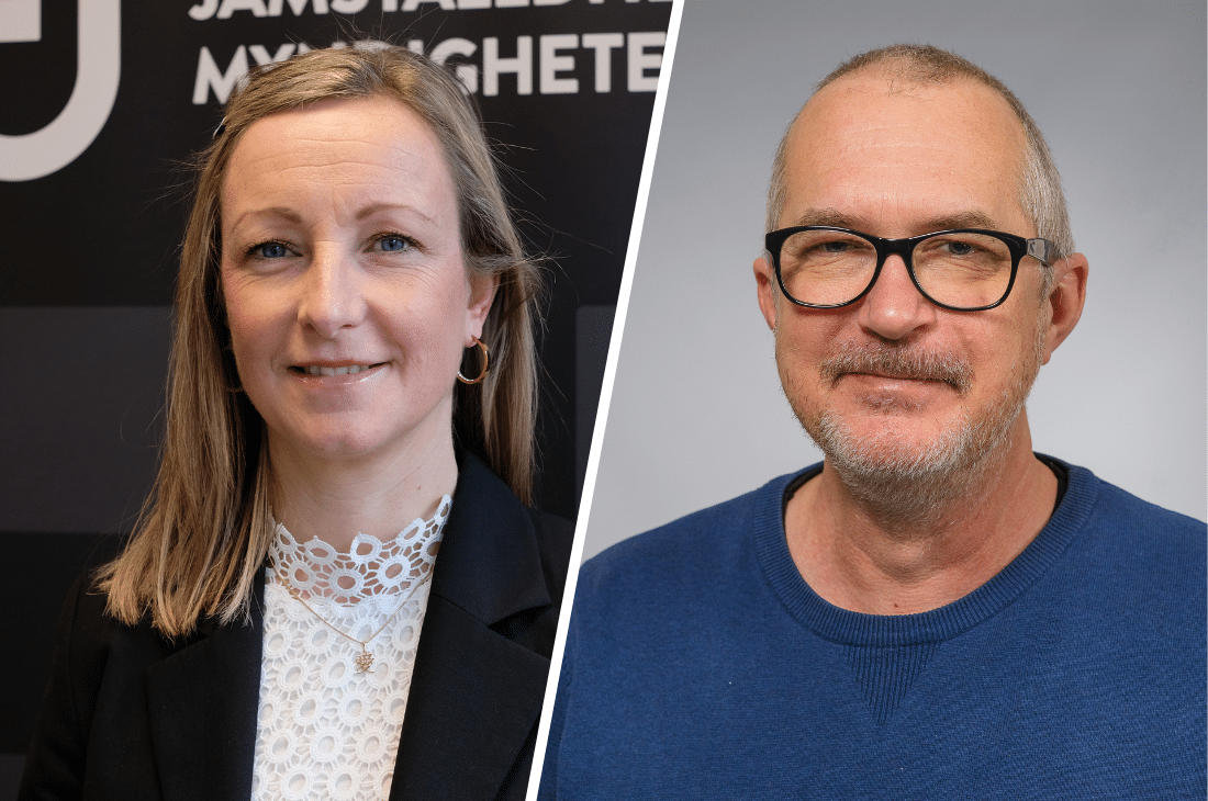 Porträttbilder på Sara Andersson och Lennart Sauer.