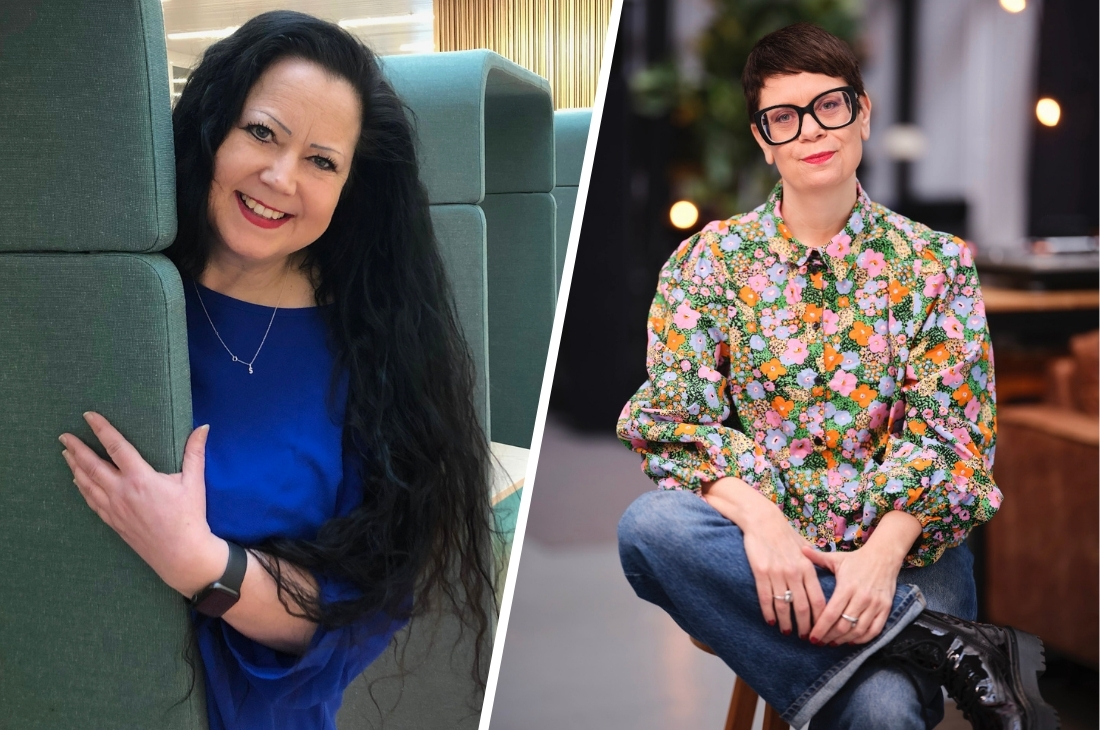 Porträtt på Maria Lundberg, socionom och universitetsadjunkt vid Mälardalens universitet. Porträtt på Sylvia Olsson, filosofie doktor och lektor i socialt arbete vid Mälardalens universitet.