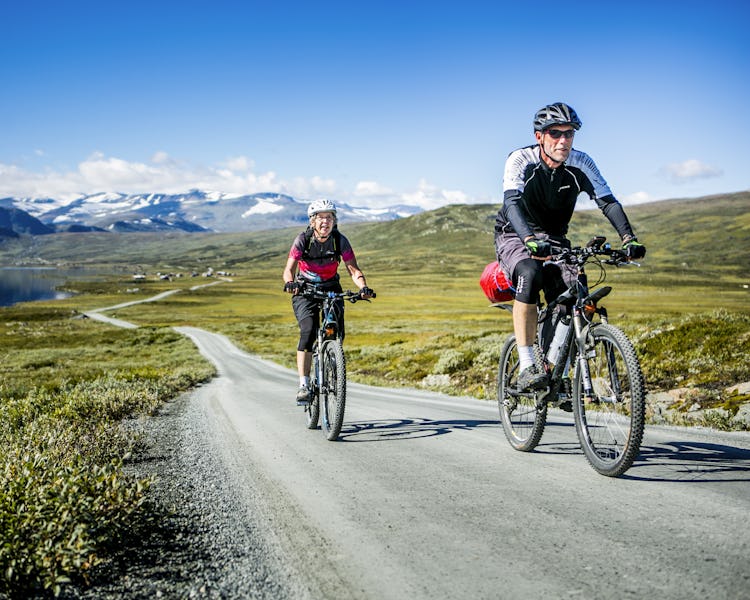 Radfahren auf dem Mjølkevegen zwischen Vinstra und Gol