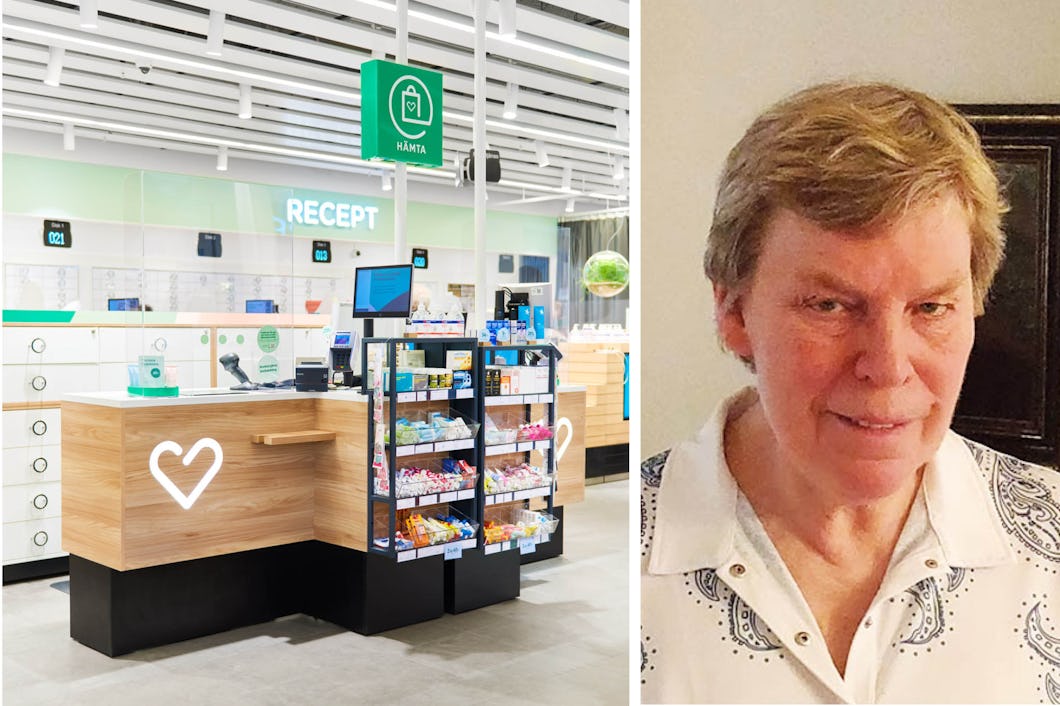 71-åriga Carin Svensson jobbar fortfarande på apotek i Bålsta.