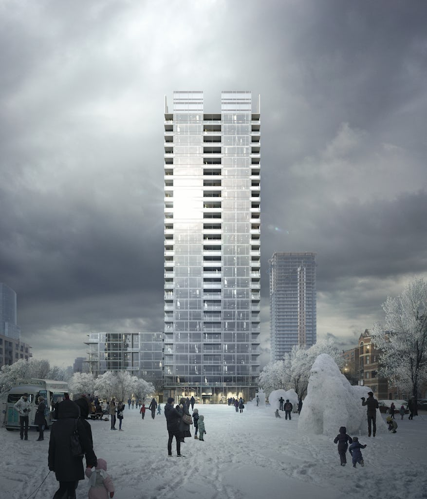 88 Queens är ett planerat bostadskvarter i Toronto ritat av Gensler som Tomorrow visualiserat. Illustration: TMRW