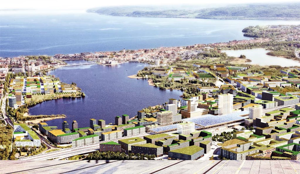 Wingårdhs förslag i tävlingen som ingår i Jönköpings kommuns mål att stadskärnan ska bli Skandinaviens mest attraktiva i sin storlek.