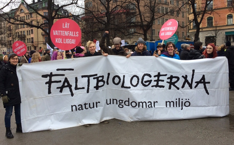 I klimatmarschen i Stockholm deltog såklart Fältbiologerna. Foto: Erik Hansson