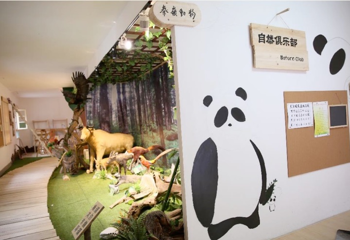 Besökscenter med information om pandorna och deras livsmiljöer. Foto: WWF Kina