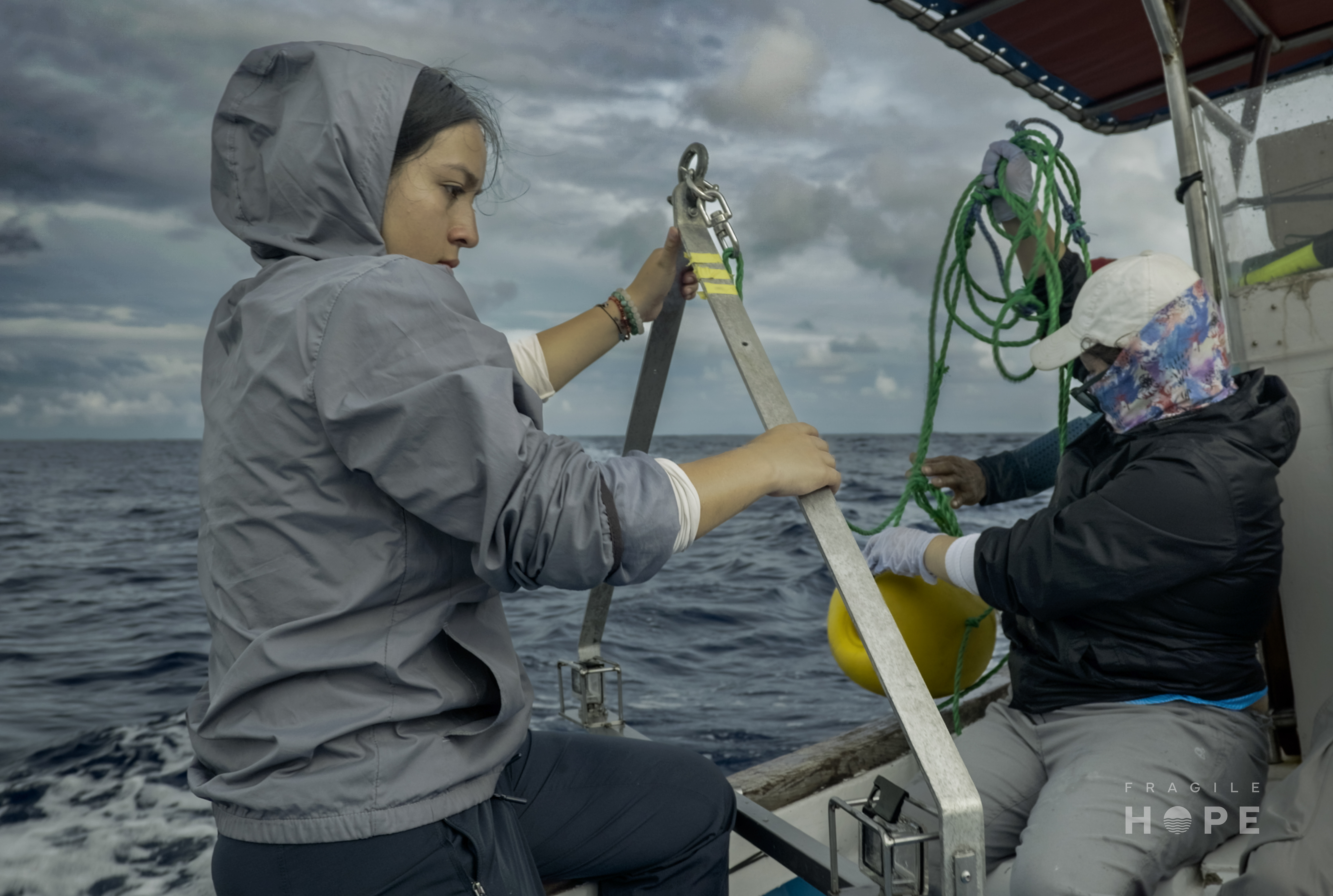 Marinbiologstudenter monterar en kamerafälla med bete som man säker ner till ca 15 meter som ligger och dokumenterar liv/arter som passerar.